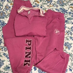 PINK Victoria's Secret Fuchsia Joggers Set